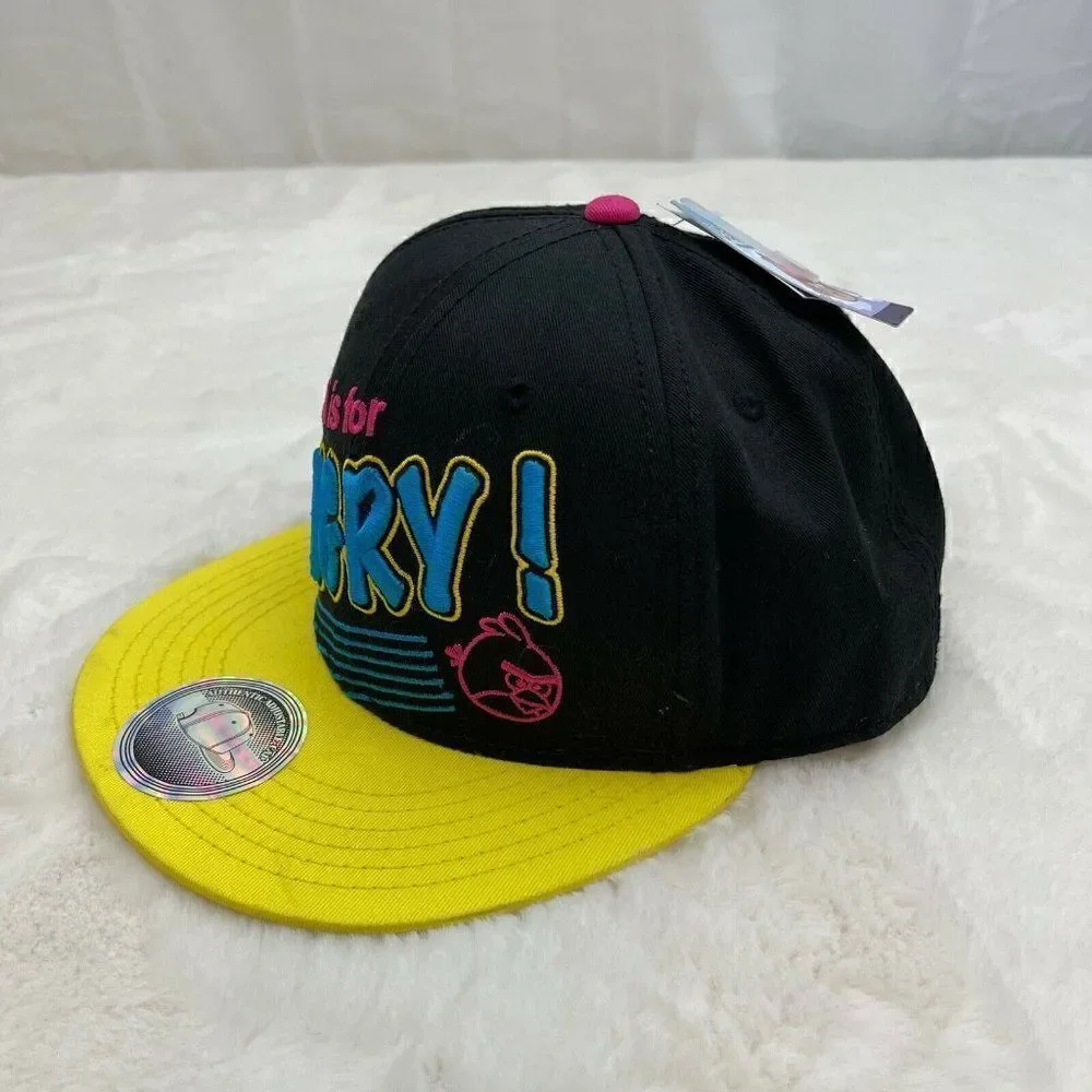 NWT Angry Birds Embroidered Snapback Cap A Is For Angry Black Concept One Access
